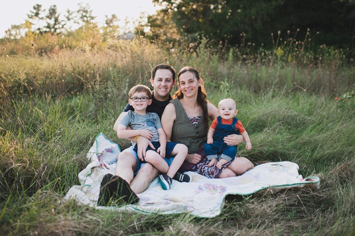 Dr. Weida and his family sitting together outside