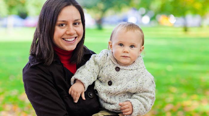 young woman with young child