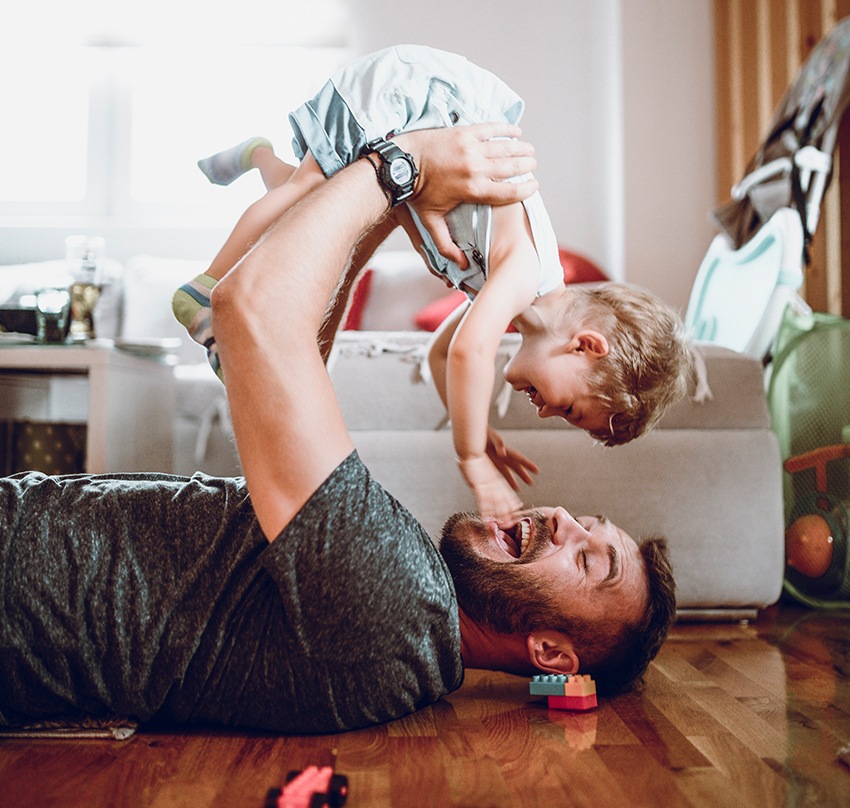 dad playing with son