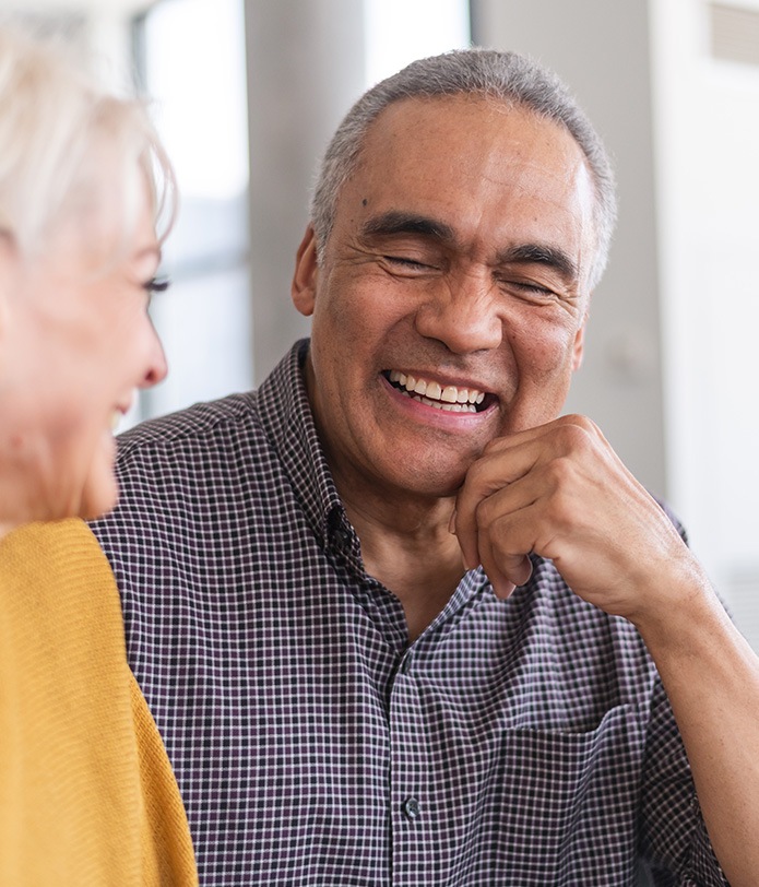 older man smiling