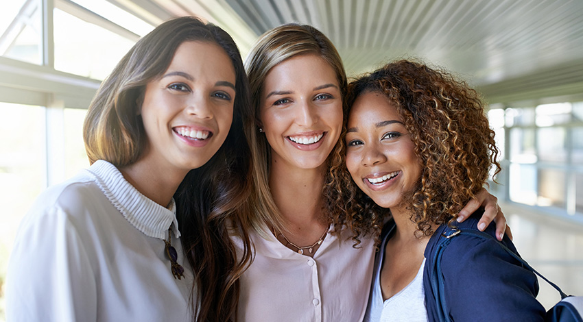 women smiling