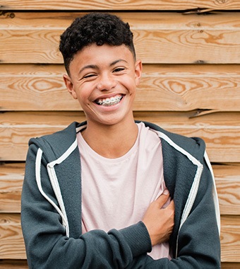 boy smiling with braces